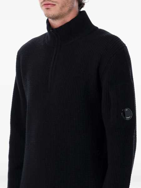 Pulovere C.P. Company C.P. Company Black Wool Zip Sweater Black Barbati (BM 19083183) 3