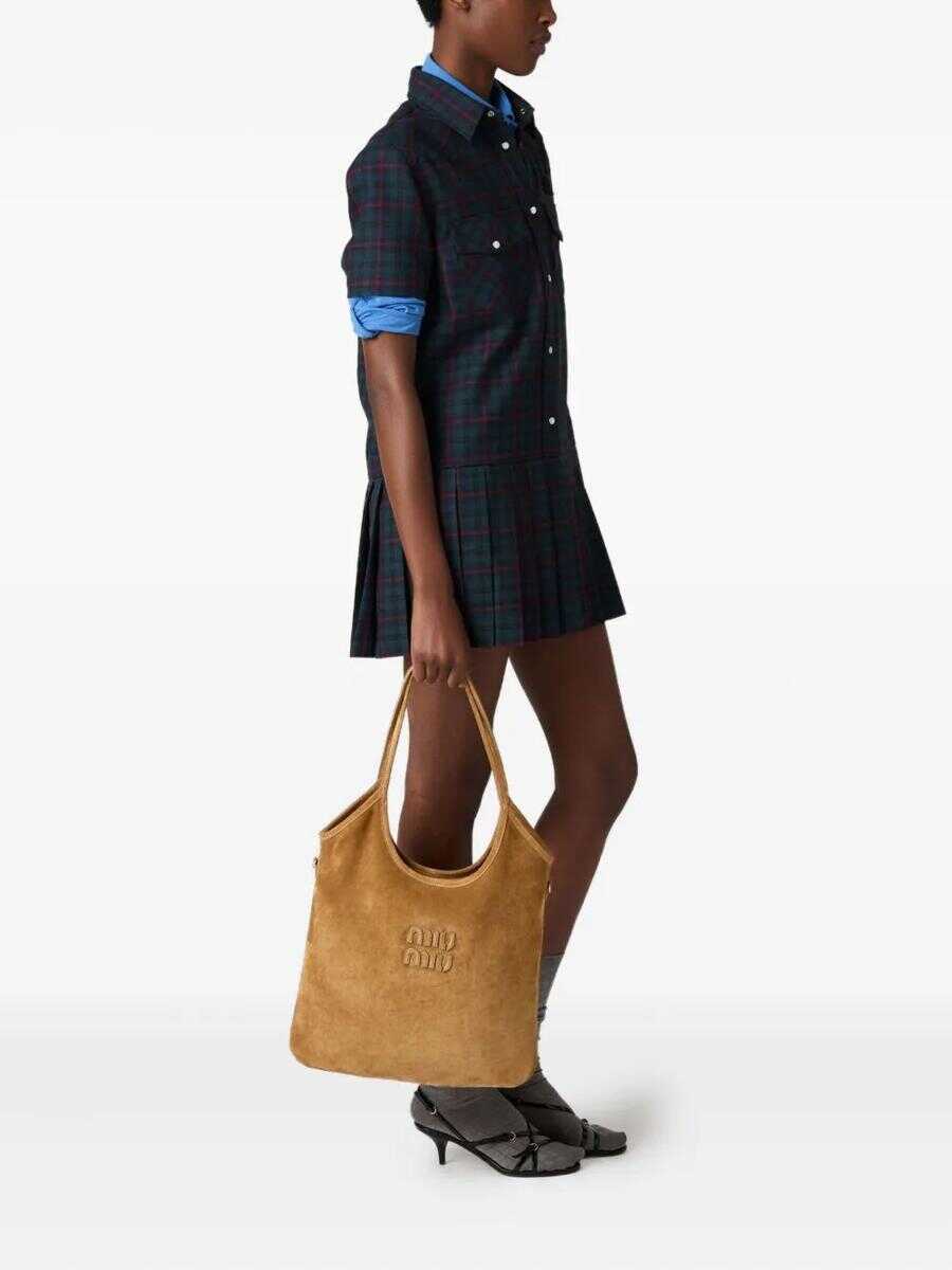 Genti de mana Miu Miu Miu Miu Shopping Camoscio OLIVA Femei (BM 19083672) 1