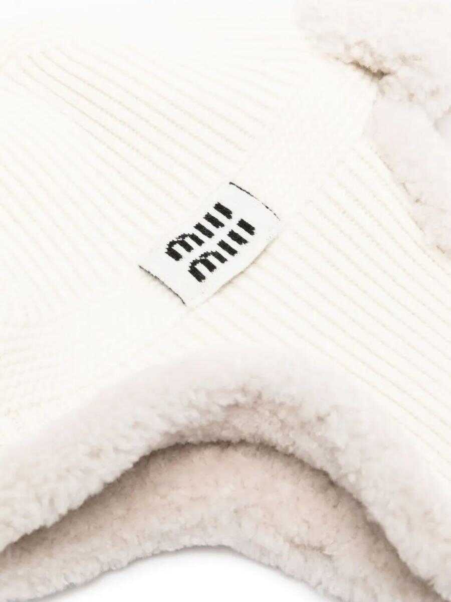 Palarii Miu Miu Miu Miu Cappelli Cashmere WoolMontone White Femei (BM 19083678) 1