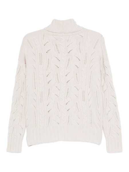 Pulovere D.EXTERIOR D.Exterior White Long-Sleeve Cable-Knit Sweater WHITE Femei (BM 19083795) 2