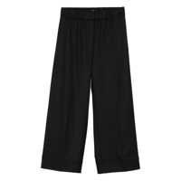 Pantaloni casual D.Exterior Black Trousers Featuring An Elasticated Waistband And Straight Hem Femei