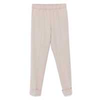 Pantaloni casual D.Exterior Beige Straight-Leg Trousers Femei