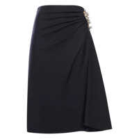 Fuste Dries Van Noten Sovora Emb 2193 W.W. Skirt Navy Femei