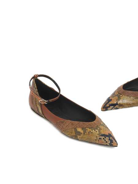 Sneakers Marni Marni Pointed-Toe Ballet Flats With Ankle Strap BROWN Femei (BM 19084395) 5