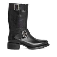 Bocanci 'Ducati X D2' Black Ankle Boots With Side Zip Closure And Maxi Logo Lettering On The Side In Leather Man Barbati