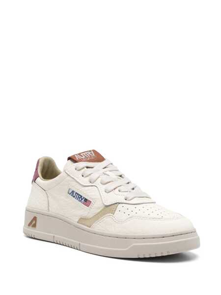 Sneakers AUTRY Autry Medalist Low Marshmallow And Burgundy Leather Sneakers WHITE Femei (BM 19084764) 2