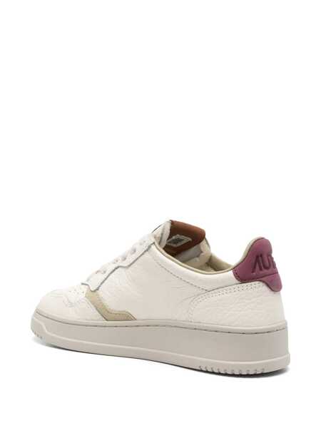 Sneakers AUTRY Autry Medalist Low Marshmallow And Burgundy Leather Sneakers WHITE Femei (BM 19084764) 3