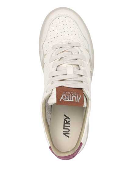Sneakers AUTRY Autry Medalist Low Marshmallow And Burgundy Leather Sneakers WHITE Femei (BM 19084764) 4