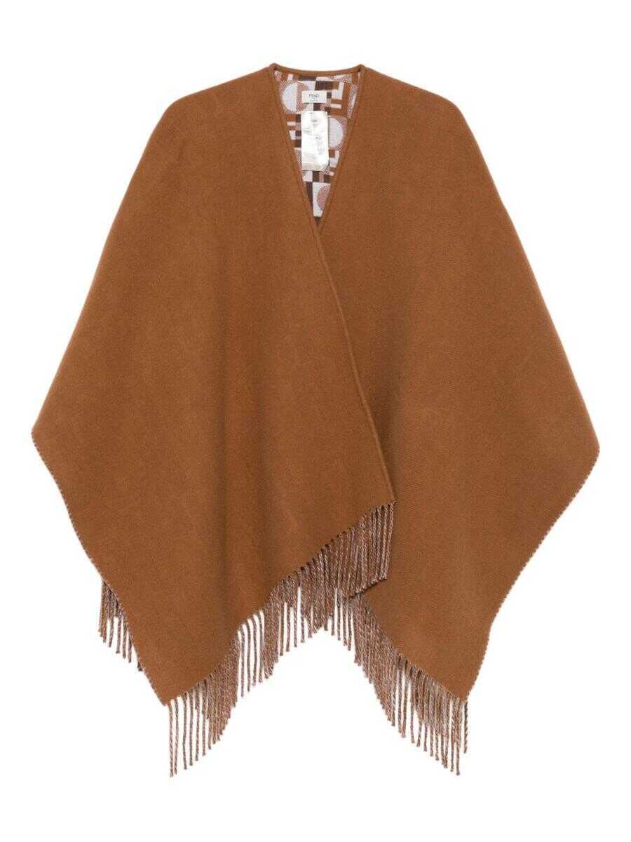 Geci Fendi Fendi Wool Cape Brown Femei (BM 19085577) 1