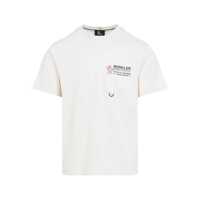 Tricouri Moncler Grenoble White Cotton T-Shirt With Logo Barbati