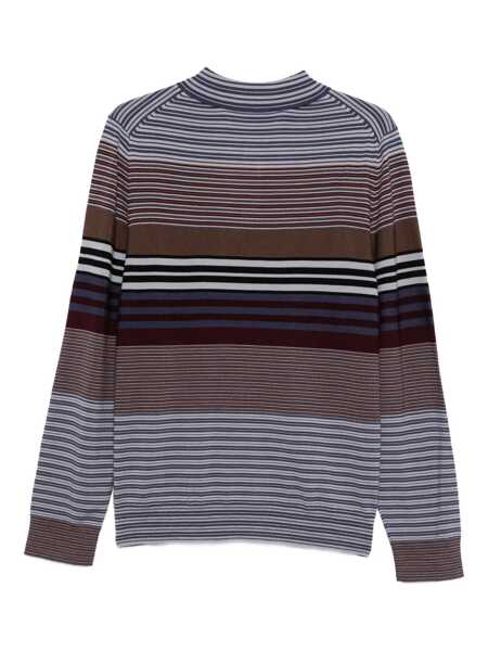 Pulovere Paul Smith Paul Smith Purple Crewneck Sweater With Stripes PURPLE Barbati (BM 19086210) 2