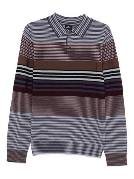 Pulovere Paul Smith Paul Smith Purple Crewneck Sweater With Stripes PURPLE Barbati (BM 19086210) 1