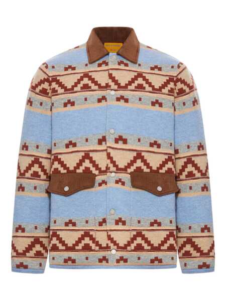 Geci GUEST IN RESIDENCE Guest In Residence Geometric Pattern Wool Jacket BLUE Barbati (BM 19086237) 1