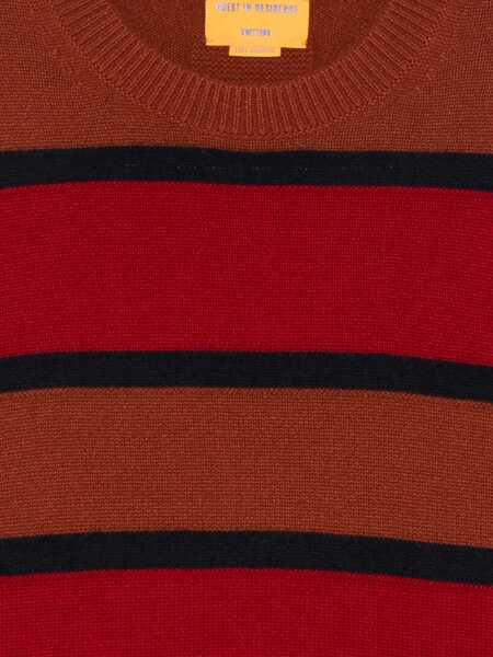 Pulovere GUEST IN RESIDENCE Guest In Residence Striped Cashmere Crew Neck Sweater BROWN Barbati (BM 19086240) 3
