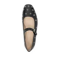 Incaltaminte Le Monde Bèryl Dama - Balerini Le Monde Bryl Mary Jane Black Ballerinas With Eyelets In Leather Woman Black Femei (BM 19086462) - B-mall.ro