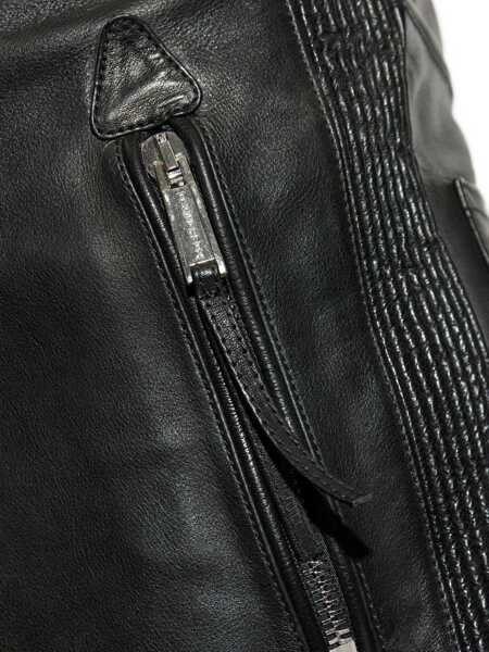 Pantaloni DSQUARED2 Ducati X D2 Black Pants With Two Front Zip Closure And Logo Patches On The Front In Leather Man Black Barbati (BM 19086945) 5