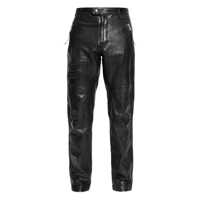 Pantaloni 'Ducati X D2' Black Pants With Two Front Zip Closure And Logo Patches On The Front In Leather Man Barbati
