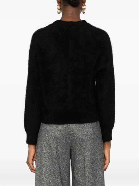 Pulovere TABARONI CASHMERE Tabaroni Cashmere Black Wool And Cashmere Blend V-Neck Sweater Black Femei (BM 19087083) 4