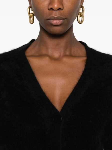 Pulovere TABARONI CASHMERE Tabaroni Cashmere Black Wool And Cashmere Blend V-Neck Sweater Black Femei (BM 19087083) 5