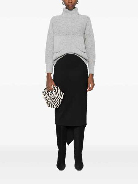 Pulovere TABARONI CASHMERE Tabaroni Cashmere Wool And Cashmere Blend Turtleneck Sweater GREY Femei (BM 19087086) 2