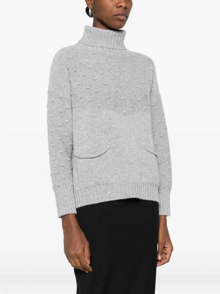 Pulovere TABARONI CASHMERE Tabaroni Cashmere Wool And Cashmere Blend Turtleneck Sweater GREY Femei (BM 19087086) 3