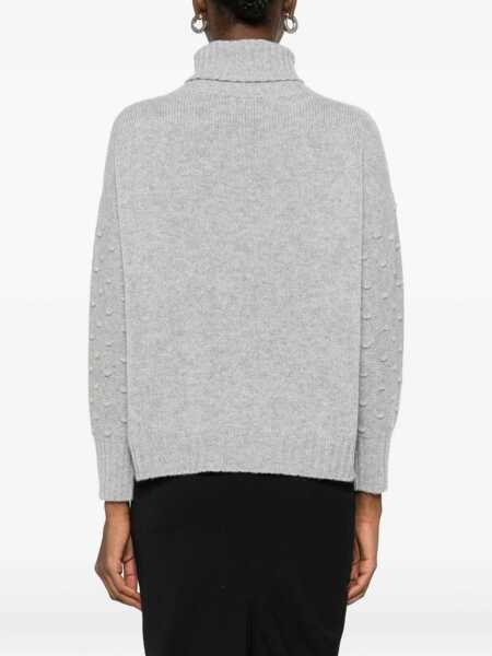Pulovere TABARONI CASHMERE Tabaroni Cashmere Wool And Cashmere Blend Turtleneck Sweater GREY Femei (BM 19087086) 4