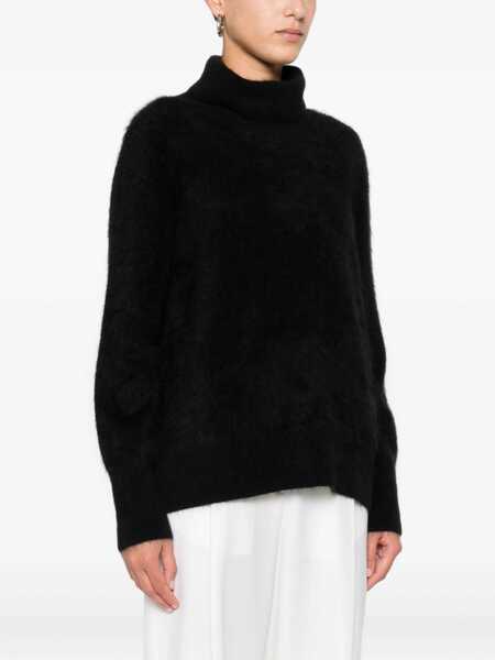 Pulovere TABARONI CASHMERE Tabaroni Cashmere Black Wool And Cashmere Blend Turtleneck Sweater Black Femei (BM 19087089) 3