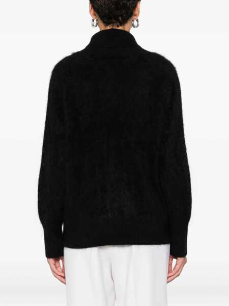 Pulovere TABARONI CASHMERE Tabaroni Cashmere Black Wool And Cashmere Blend Turtleneck Sweater Black Femei (BM 19087089) 4