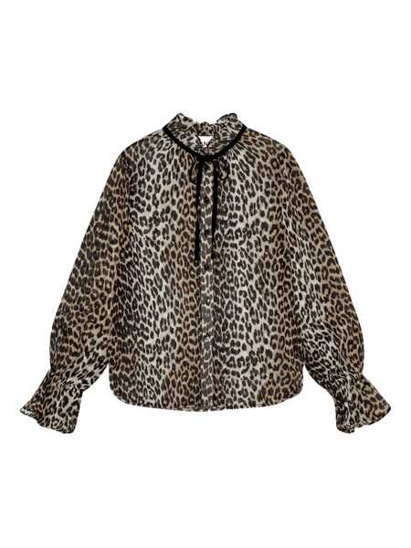 Bluze Ganni Ganni Leopard Print Blouse MULTICOLOUR Femei (BM 19087266) 1