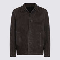 Geci Salvatore Santoro Brown Leather Jacket Barbati