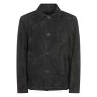 Geci Salvatore Santoro Grey Leather Jacket Barbati