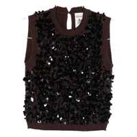 Pulovere Semicouture Sequined Knitted Vest Femei