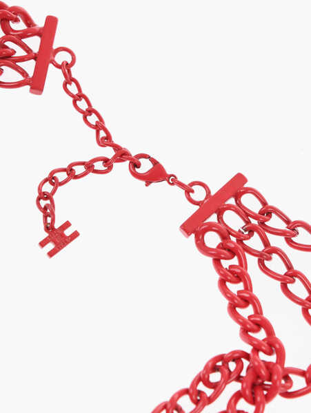 Coliere Elisabetta Franchi Chain Necklace With Heart Detailing Red Femei (BM 19087808) 3
