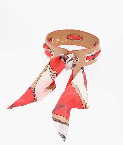 Curele Elisabetta Franchi Grommet Belt With Band To Tie Pink Femei (BM 19087814) 2