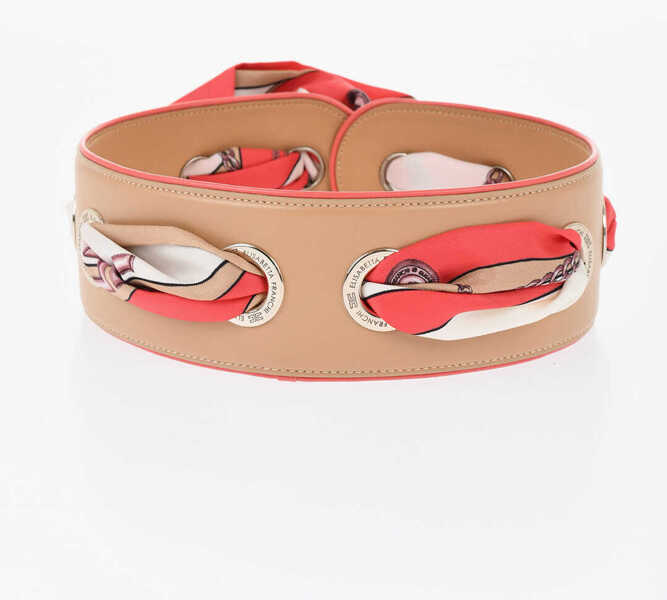 Curele Elisabetta Franchi Grommet Belt With Band To Tie Pink Femei (BM 19087814) 3