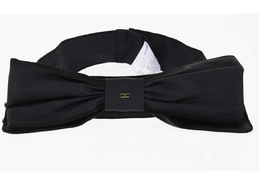 Curele Elisabetta Franchi Nylon Belt With Maxi Bow Black Femei (BM 19087826) 2
