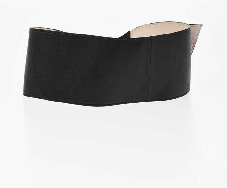 Curele Elisabetta Franchi Soft Leather Belt With Logoed Closure Black Femei (BM 19087829) 3