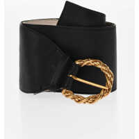 Curele Soft Leather Belt With Logoed Closure Femei