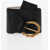 Elisabetta Franchi Soft Leather Belt With Logoed Closure Black