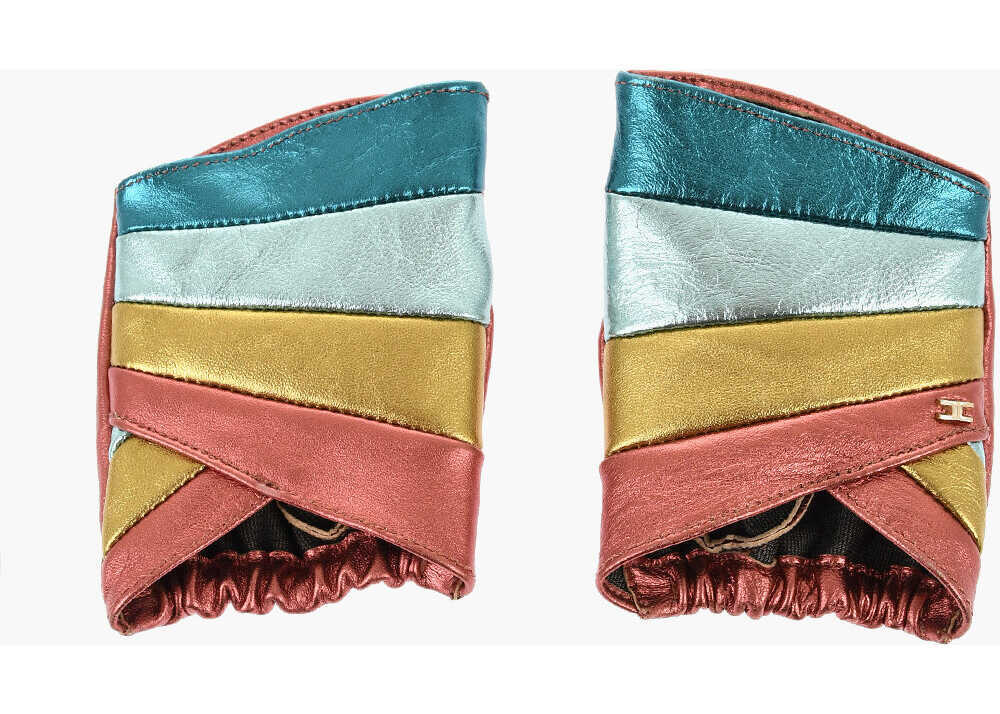 Manusi Elisabetta Franchi Leather Fingerless Gloves Multicolor Femei (BM 19087835) 1