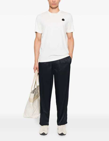 Tricouri Moncler Logo T-Shirt In Cotton. Chiedi A Chatgpt WHITE Barbati (BM 19087925) 2