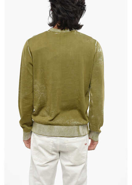Pulovere Diesel Red Tag Cotton K-Larence Crew Neck Sweater Military Green Barbati (BM 19088018) 2