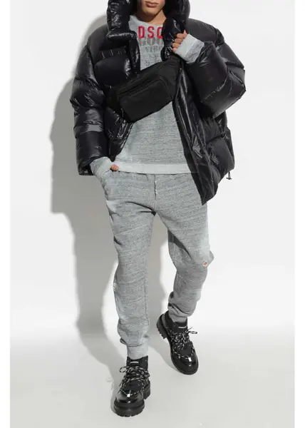 Geci de iarna DSQUARED2 Solid Color Hooded Down Jacket Black Barbati (BM 19088024) 2