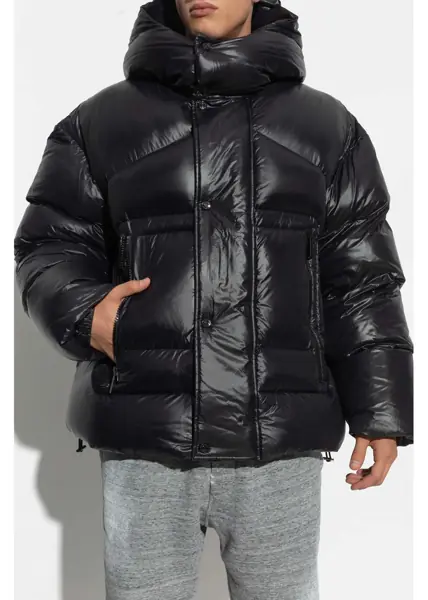 Geci de iarna DSQUARED2 Solid Color Hooded Down Jacket Black Barbati (BM 19088024) 3