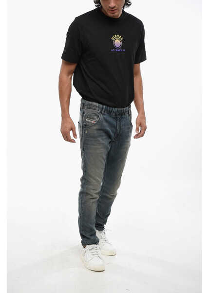 Blugi drepti Diesel Joggjeans Stretch D-Krooley Denims With Elastic Waistband 16 Blue Barbati (BM 19088027) 4