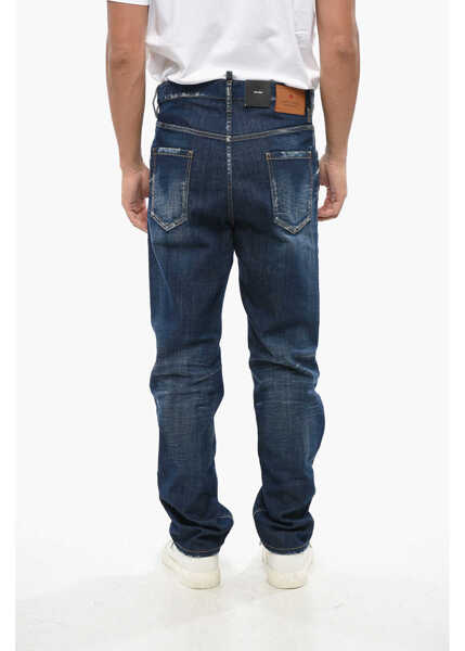 Blugi drepti DSQUARED2 Whiskering Effect Stretch Denim 642 Jeans 20Cm Blue Barbati (BM 19088033) 2