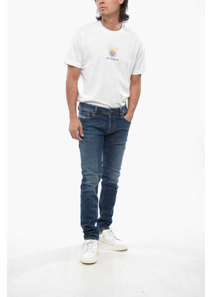 Blugi slim fit Diesel Stretch Cotton Troxer Skinny Fit Denims 15Cm Blue Barbati (BM 19088036) 4