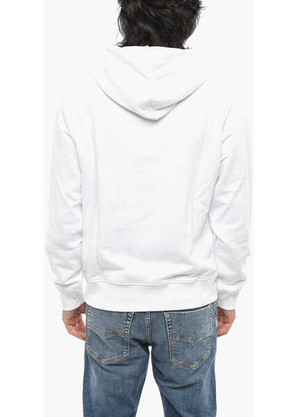 Hanorace Diesel Hooded Ginn Sweatshirt With Printed Logo White Barbati (BM 19088039) 2