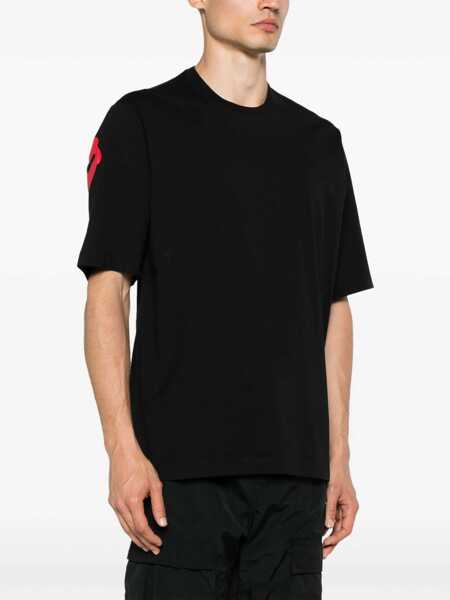 Tricouri DSQUARED2 Crew Neck Cotton T-Shirt With Back Printed Logo Black Barbati (BM 19088048) 4