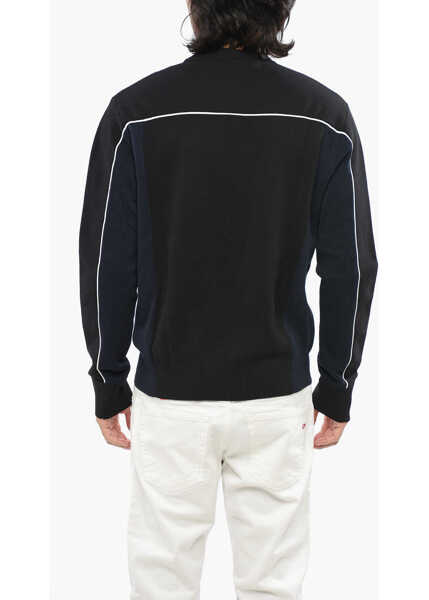 Pulovere Diesel Red Tag Crew Neck Cotton Sweater With Contrasting Detail Black Barbati (BM 19088063) 2